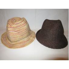 2 Lot Mujers Hats Natural Material Brown Metallic & Pastel Jute OSFM One Size  eb-53550358
